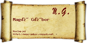 Magó Gábor névjegykártya