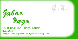 gabor mago business card